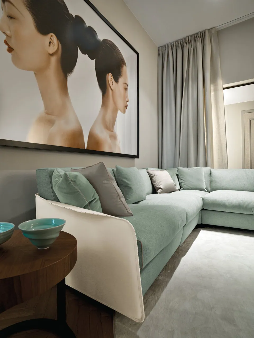Giorgetti Fabula corner fabric sofa, photographed for the catalogue