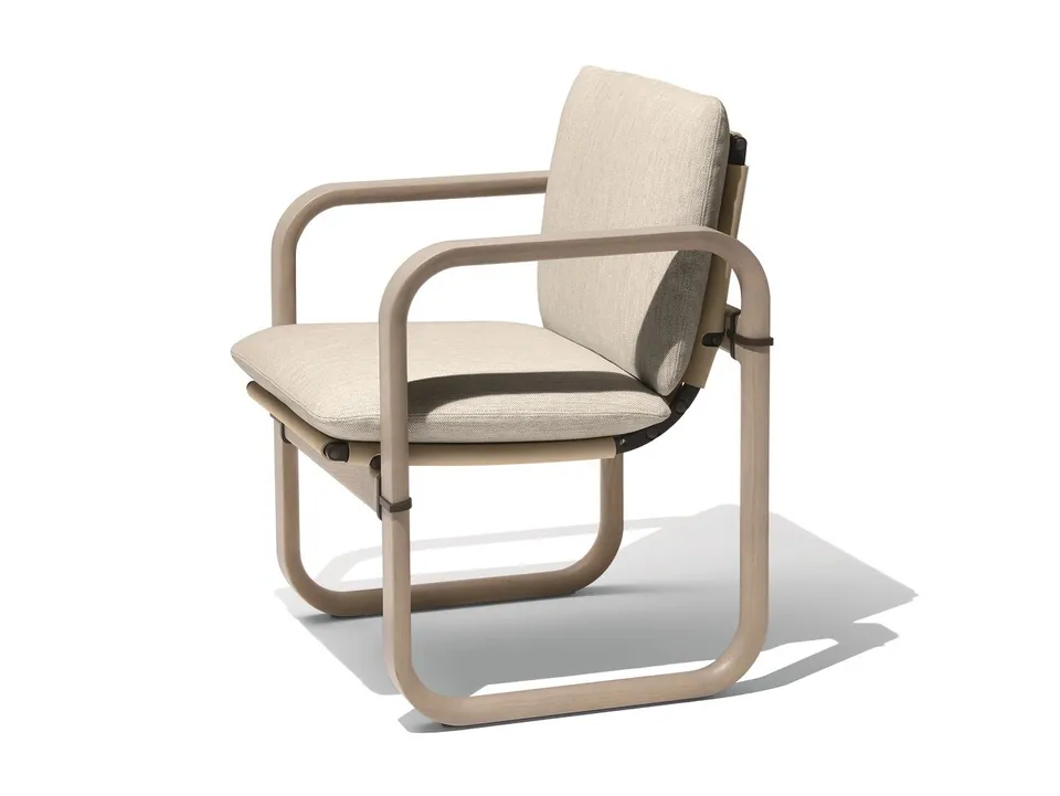 Giorgetti Loop ash garden chair with armrests, Giorgetti furniture made in Meda, Italy