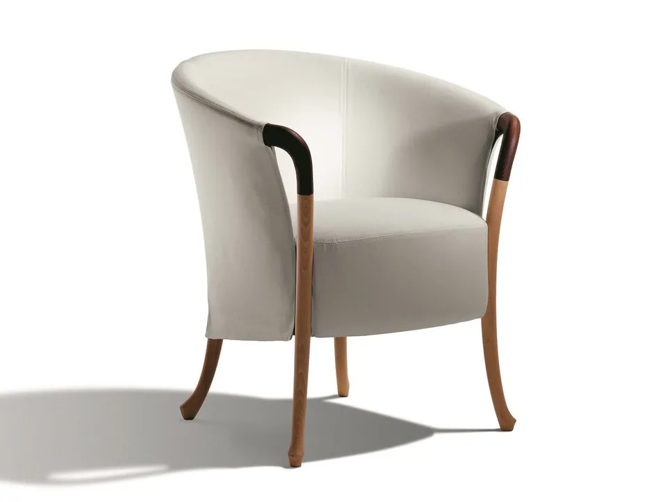 Giorgetti Progetti fabric armchair with headrest, photographed for the catalogue