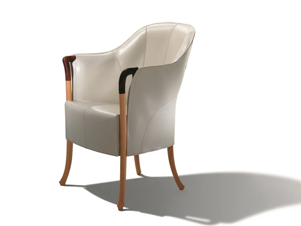Giorgetti Progetti high-back leather armchair, photographed for the catalogue