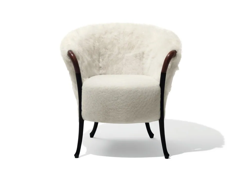 Giorgetti Progetti fabric armchair with headrest, Giorgetti furniture made in Meda, Italy