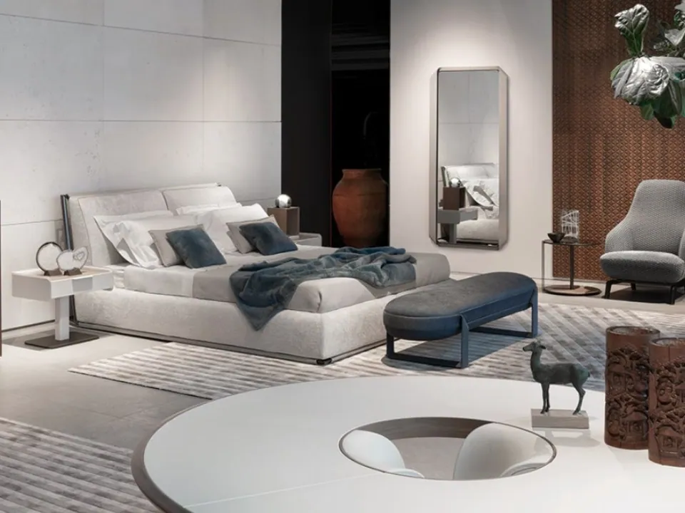 Giorgetti Shirley fabric bench, photographed for the catalogue
