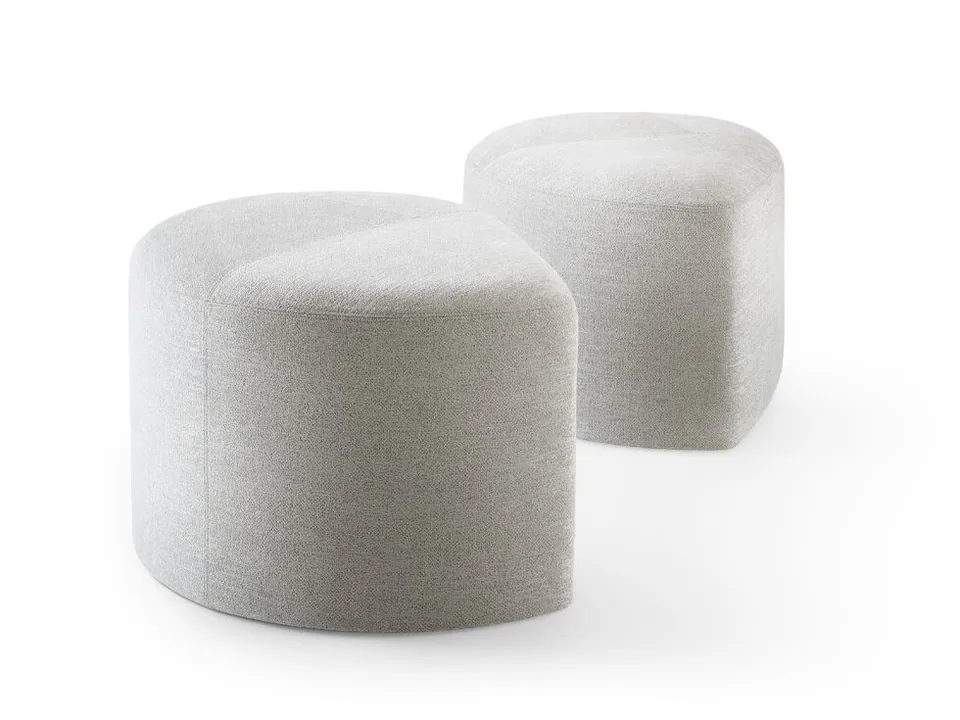 Giorgetti Tiber Tiberina fabric pouf, Giorgetti furniture made in Meda, Italy