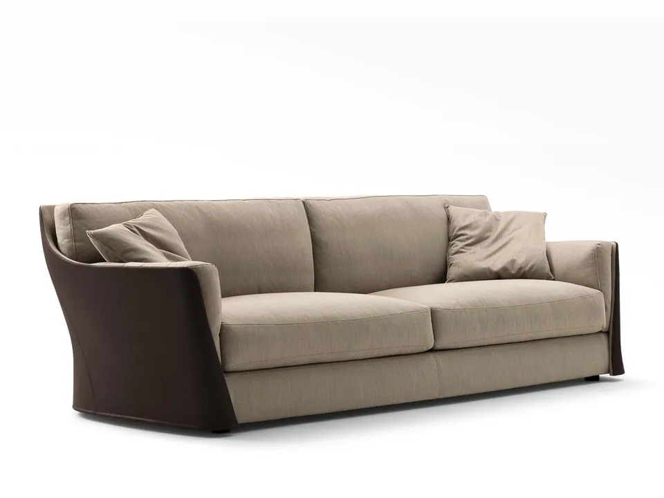 Giorgetti Vittoria fabric armchair with removable cover with armrests, photographed for the catalogue